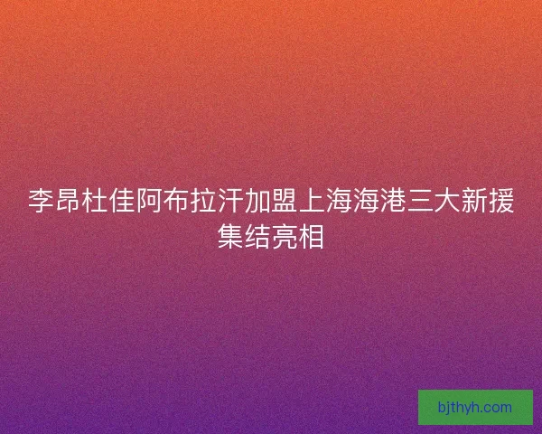 李昂杜佳阿布拉汗加盟上海海港三大新援集结亮相